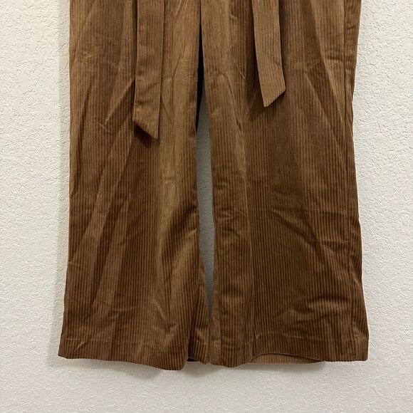 NWT VERO MODA Londyn Paperbag Corduroy Culottes Belted in Camel Tan Preppy - Picture 8 of 16
